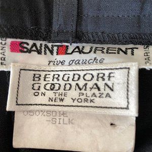 VINTAGE BLACK YVES ST. LAURENT SILK/LINEN PANTS